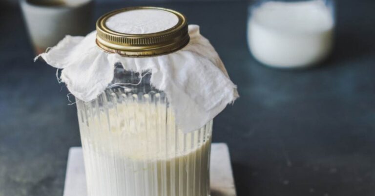 Jar of Kefir on Table