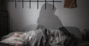 Woman Silhouette Bed