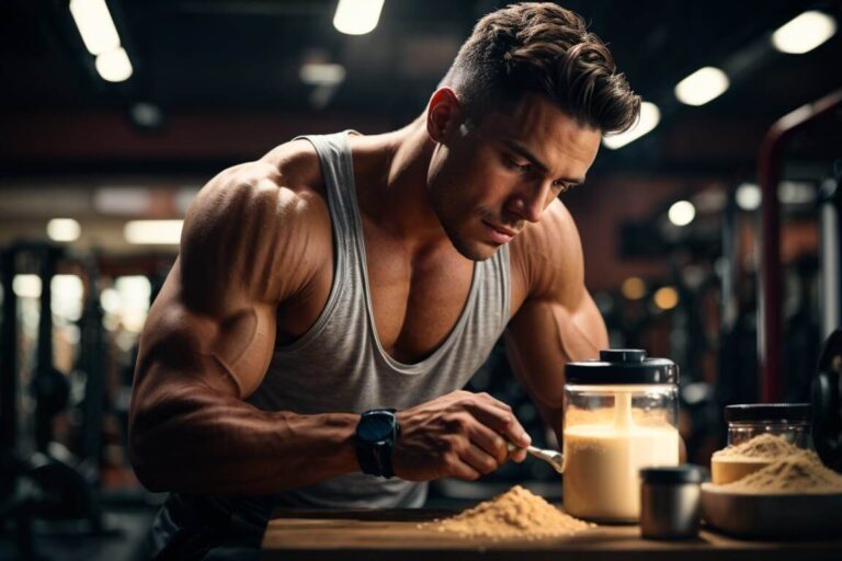 Musclular Man Scooping Preworkout
